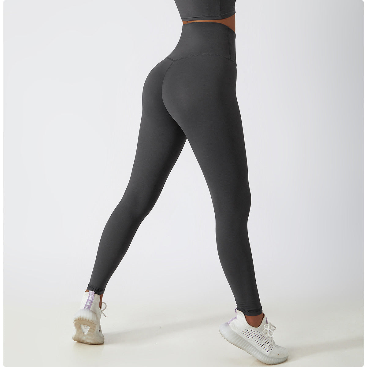 High Waist Hip Lift Fitness Pants Women Tight Outdoor Cycling Exercise Running Pants Breathable Quick Drying Nude Feel Yoga Pants