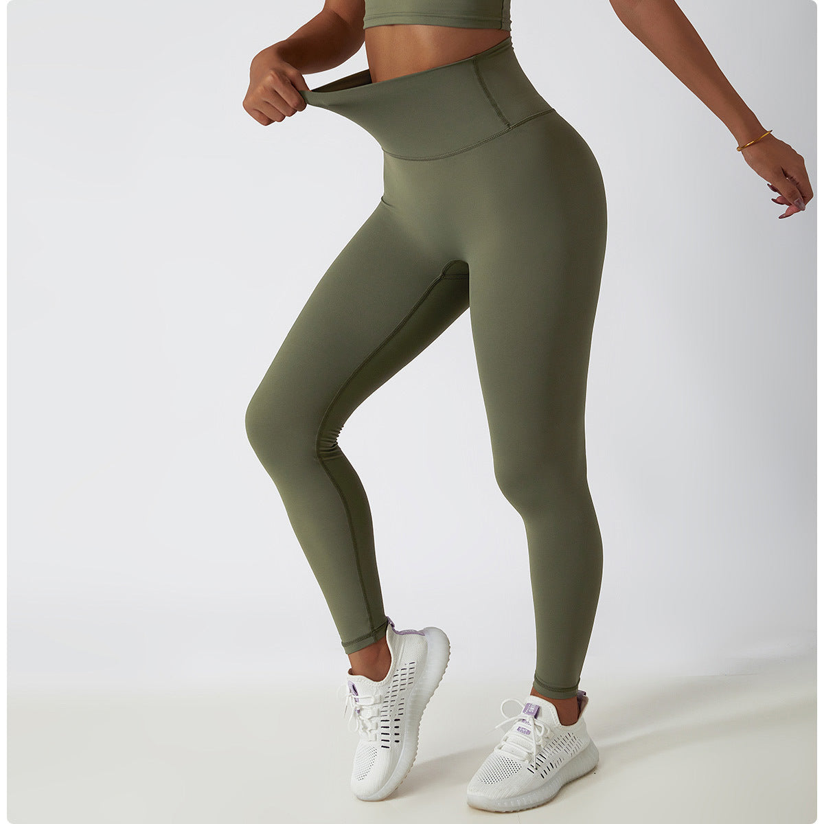 High Waist Hip Lift Fitness Pants Women Tight Outdoor Cycling Exercise Running Pants Breathable Quick Drying Nude Feel Yoga Pants