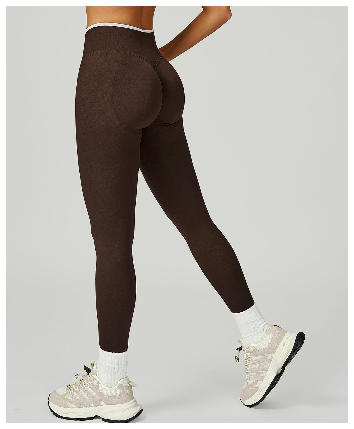 Seamless Yoga Trousers Contrast Color Binding High Waist Slim Trousers Sports Running Fitness Pants