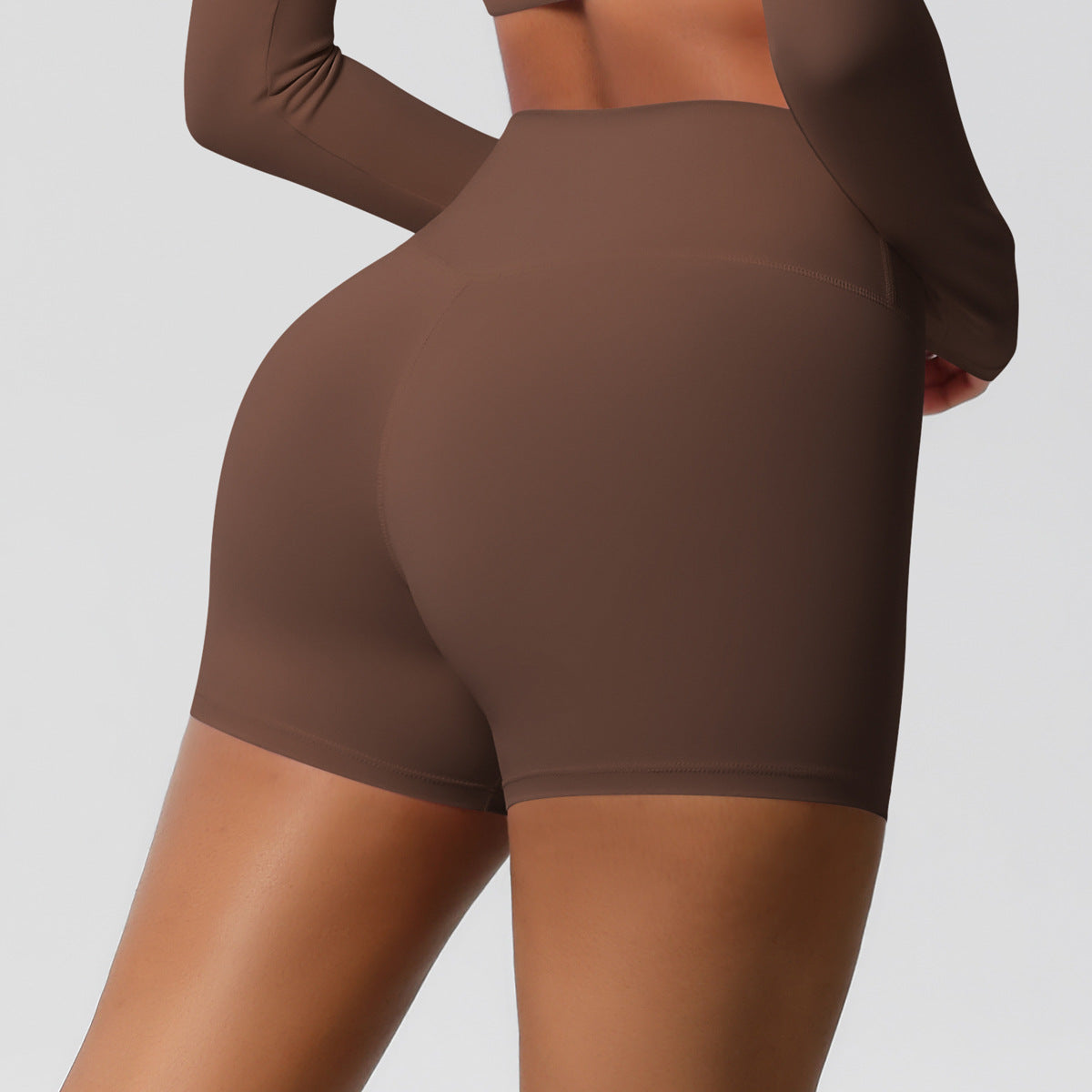 Fitness Shorts Belly Contracting Hip Lifting Solid Color Sports High Waist No Embarrassment Tight Quick Drying Yoga Shorts