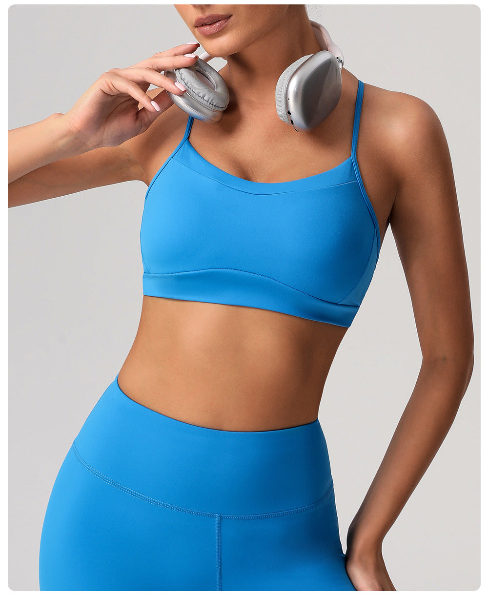Nude Feel Quick Drying Push up Beauty Back Yoga Bra Shockproof Sports Underwear Running Workout Vest Detachable with Pad