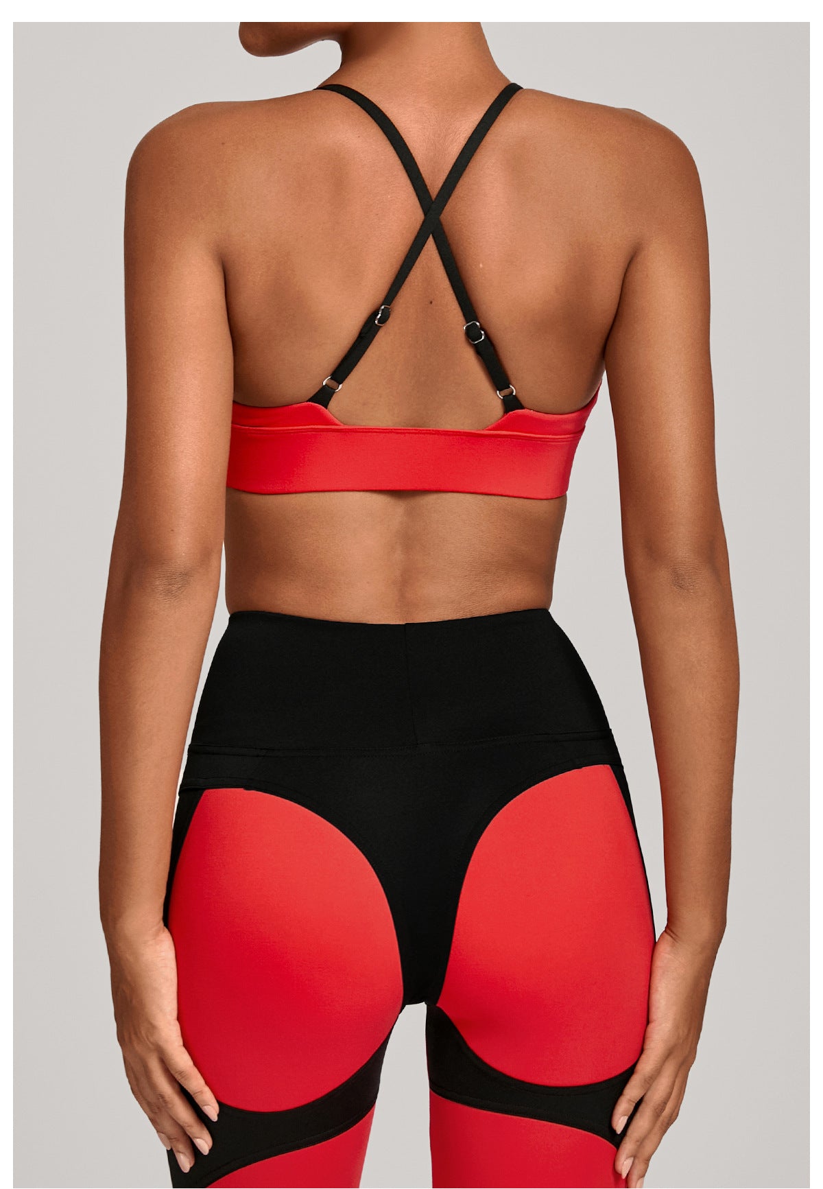 Women Autumn Sand Adjustable Shoulder Strap Sports Underwear Shockproof Color Matching Yoga Bra Outdoor Workout Clothes