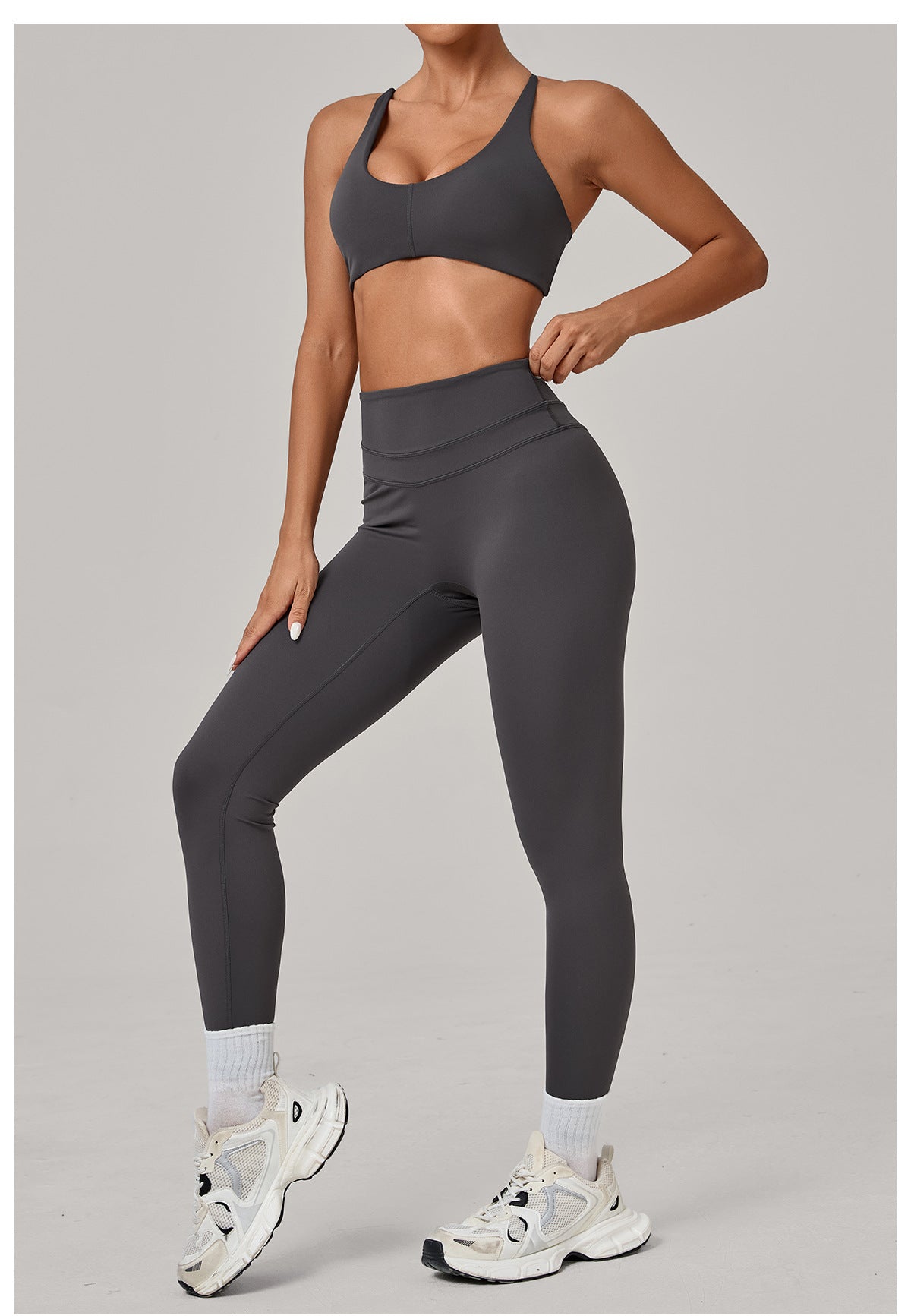 Autumn Sand Tight Back Yoga Stretch High Waist Workout Clothes Running Workout Exercise Outfit