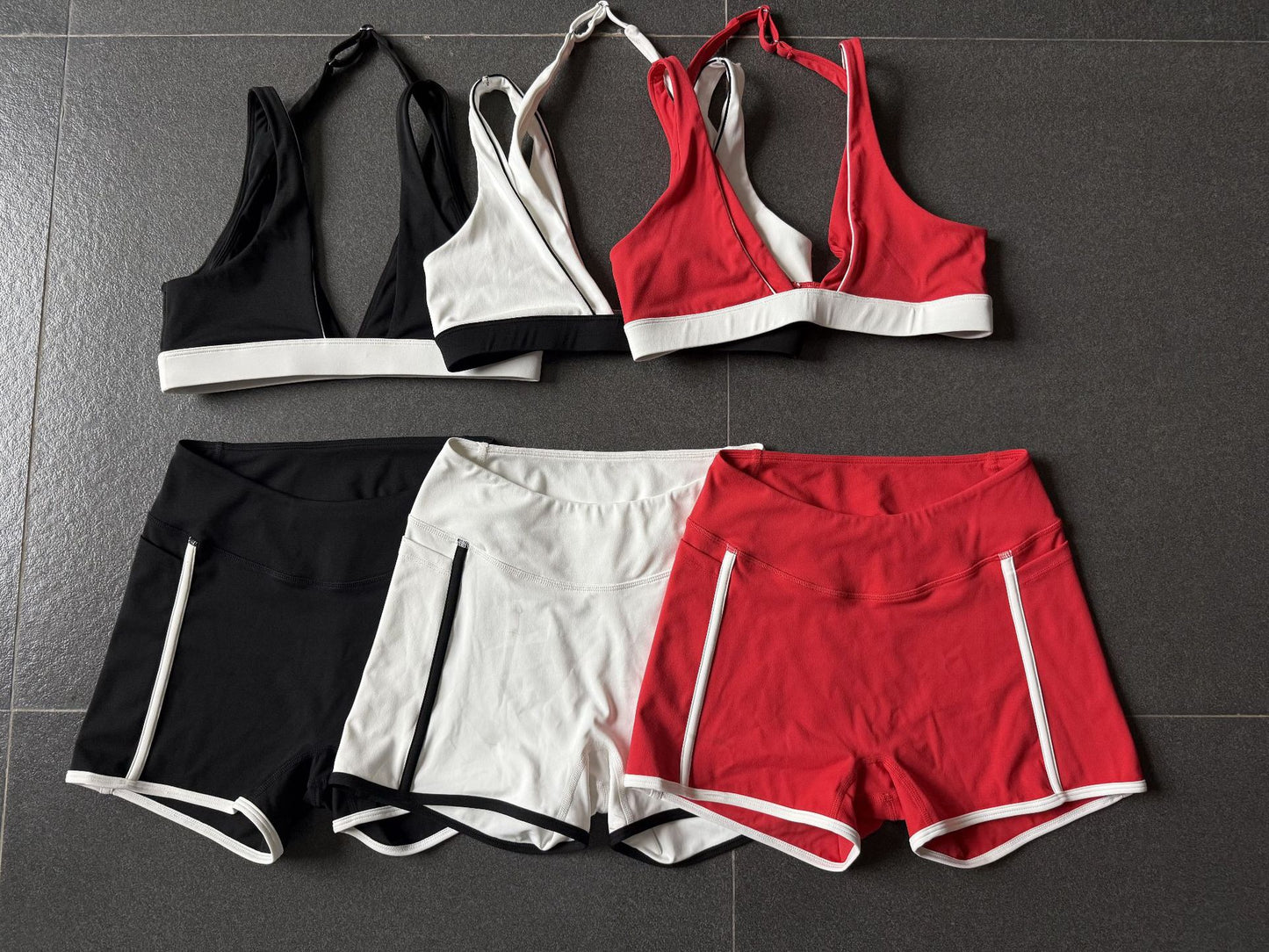 Autumn Sand Color Contrast Patchwork Yoga Pocket Tight Sports Women Outdoor Running Fitness Yoga Two Piece Sets