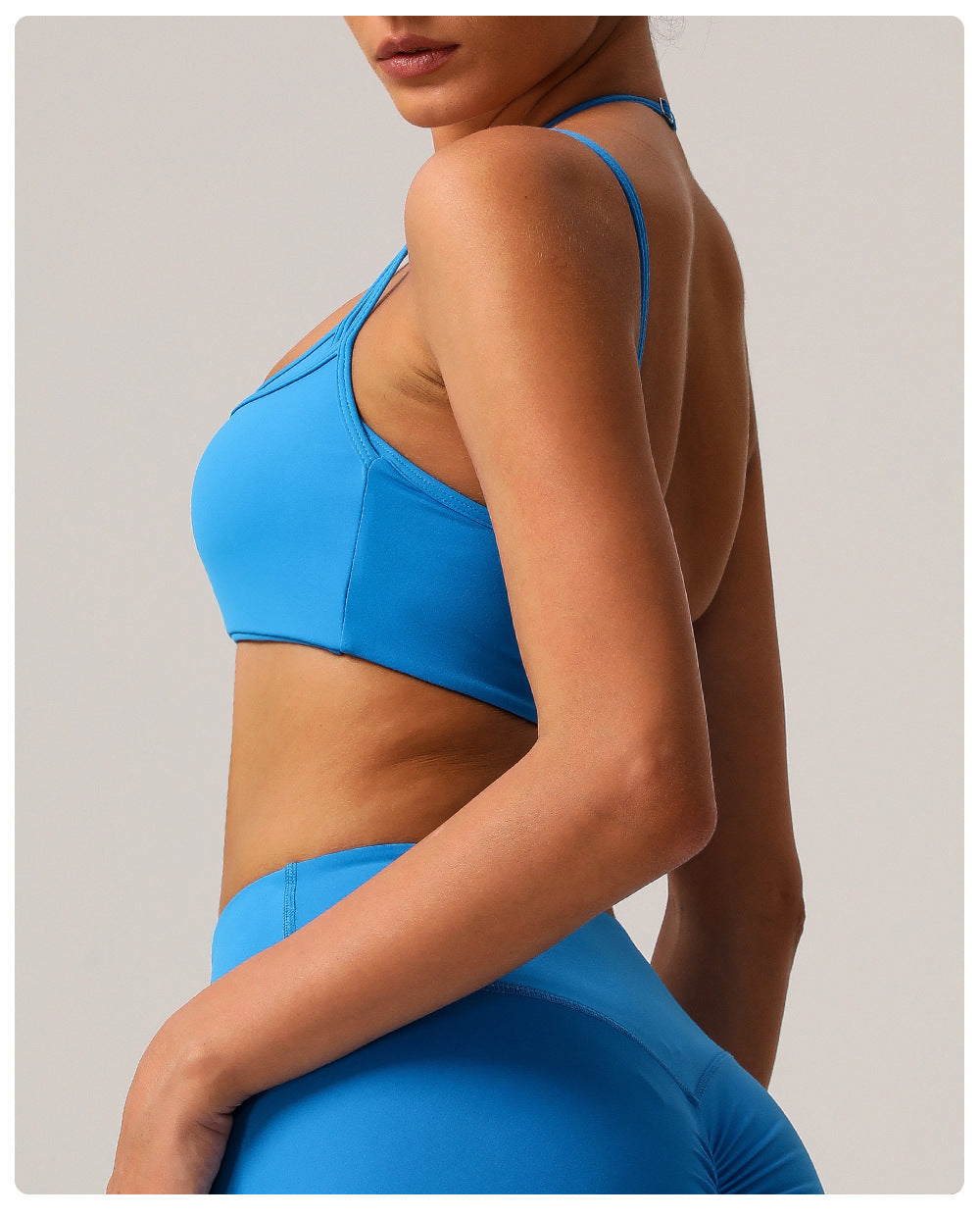 Push up Beauty Back Nude Feel Yoga Bra Women Quick Drying Sports High Elastic Thin Strap Halter Fitness Running Underwear
