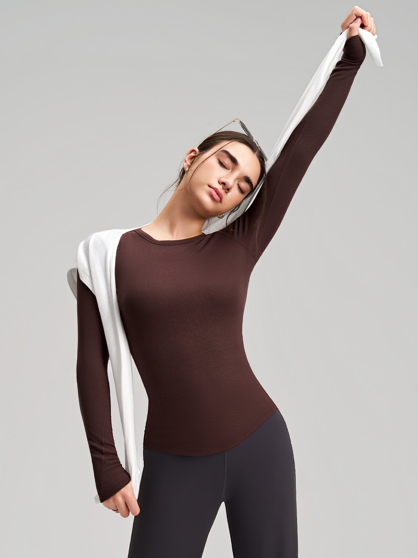High Elastic Yoga Clothing Top High Grade Slim Fit Slimming Tight Absorb Sweat Running Clothes Sporty Clothing Workout Long Sleeve