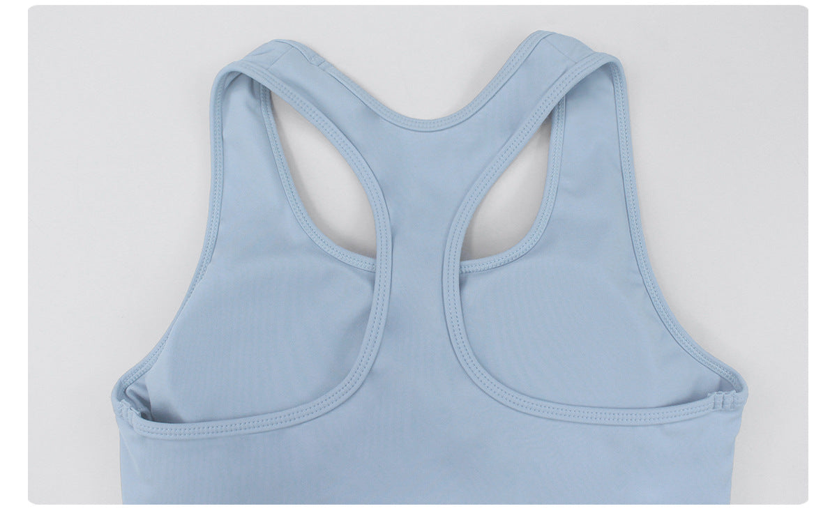 High Strength Shockproof Yoga Bra Contrast Color H Shaped Beauty Back Fitness Vest with Chest Pad Running Sports Bra