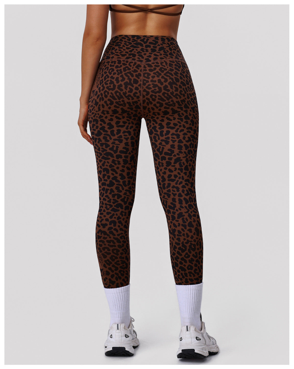 Leopard Print Peach Hip Raise Printed High Waist Yoga Pants Women Slim Fit Fitness Pants Outdoor Running Sports Ninth Pants