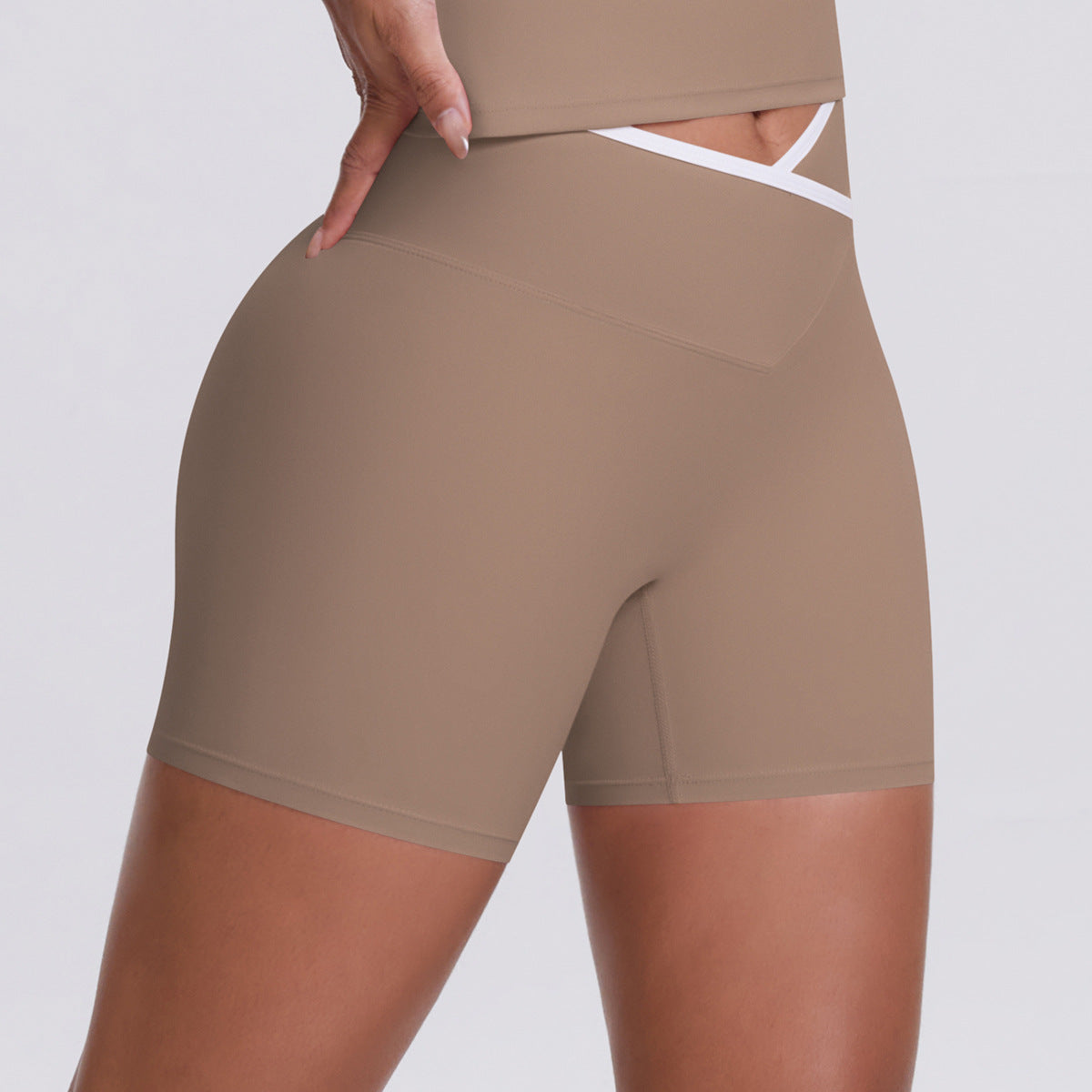 Cross High Waist Yoga Shorts Tight Nude Feel Peach Hip Lifting Sport Shorts Women Outer Wear Fitness Yoga Pants