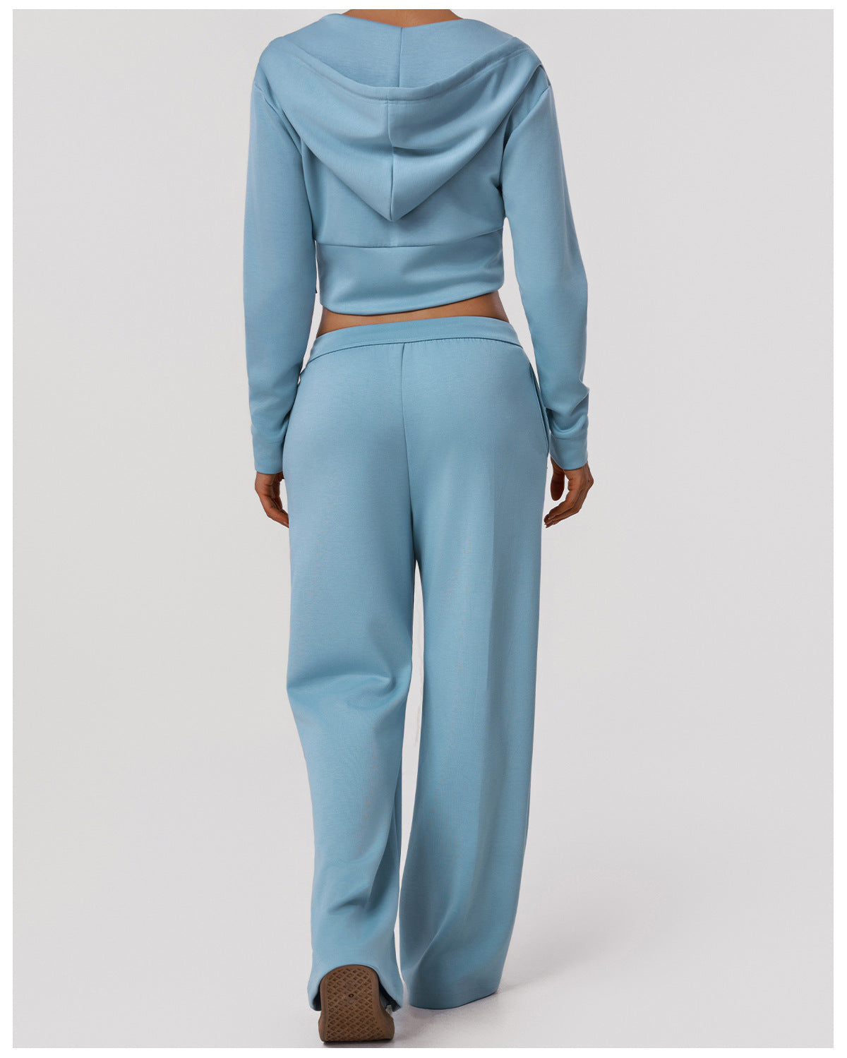 Sports Wide Leg Pants Women Autumn Winter Hooded Long Sleeve Top Yoga Clothes Coat Fitness Two Piece Sets