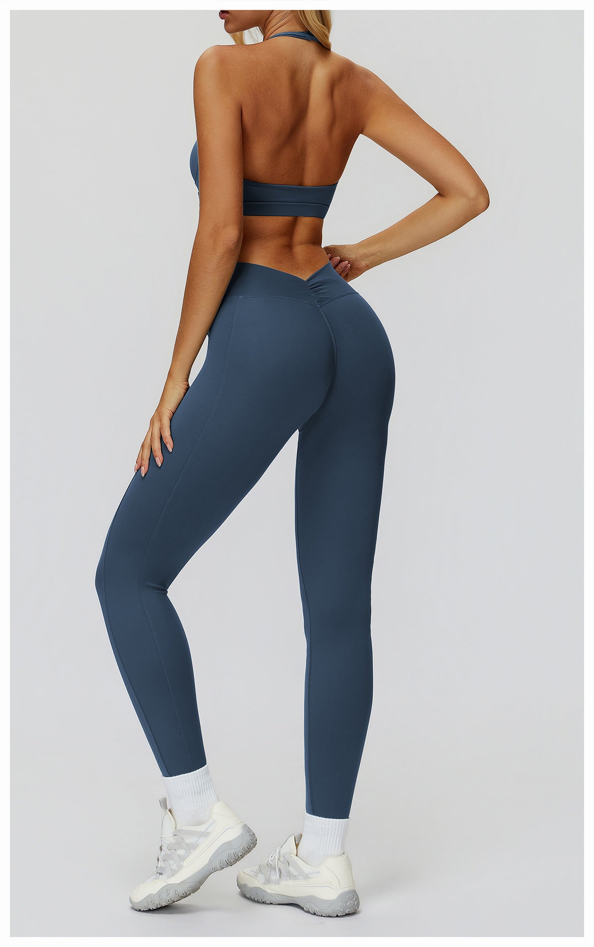 Brushed Yoga Trousers High Waist Pleated Tight Trousers Women Outdoor Running Sports Workout Clothes