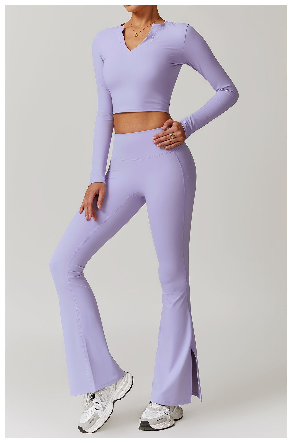 Sollinarry Tight Nude Feel Long Sleeved T Shirt Yoga Clothes Outdoor Sports Top Stretch Slimming Training Workout Clothes