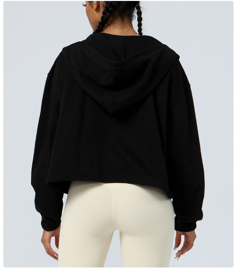 Loose Casual Sports Sweater Workout Top Outdoor Running Cycling Training Zipper Coat Sweatshirt Women