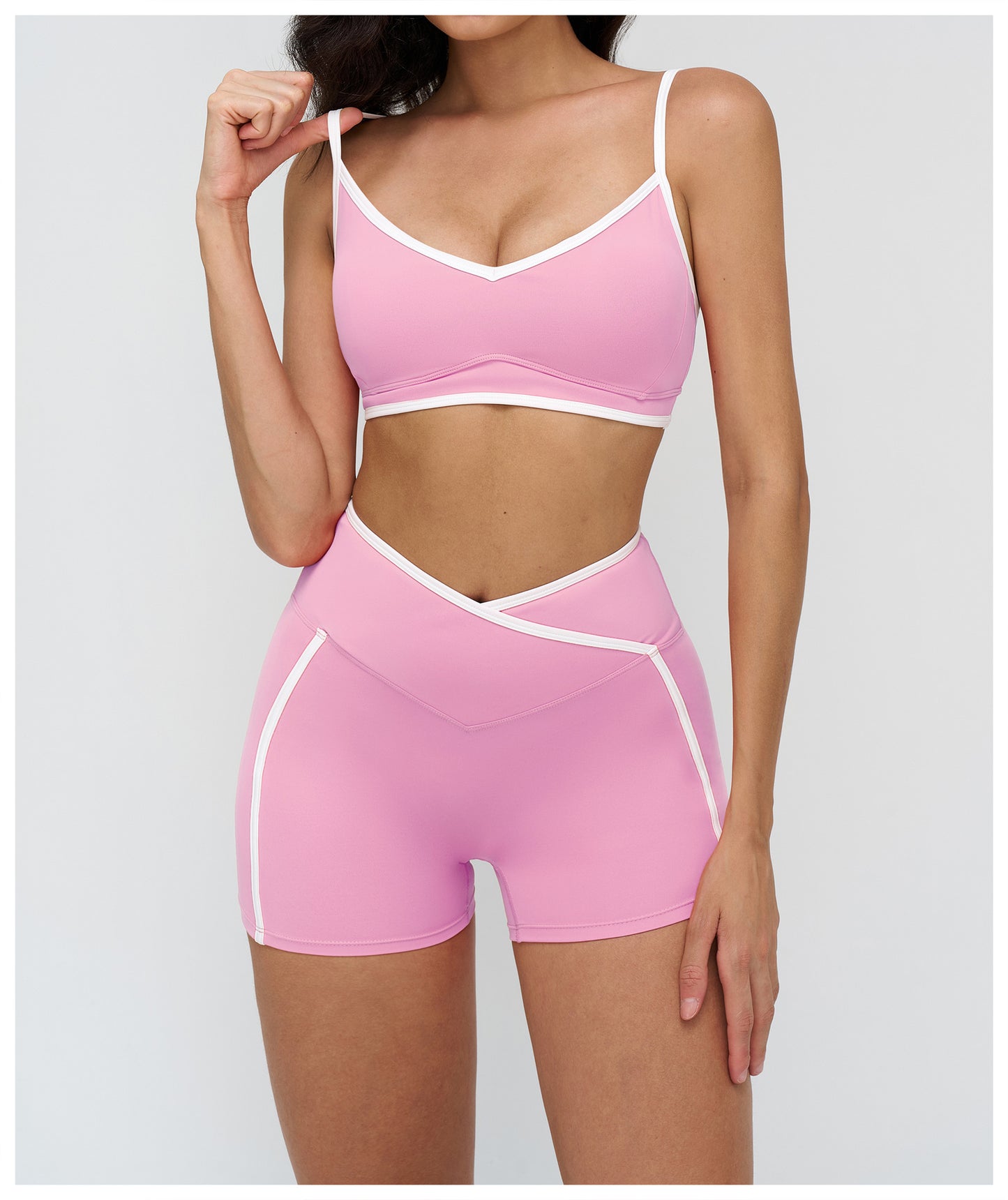 Nude Feel Sports Underwear Double Shoulder Strap Contrast Color Yoga Bra Running Fitness Sports Bra Women