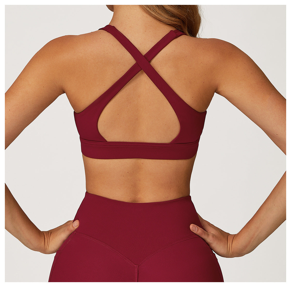 Nude Feel Yoga Bra Cross Beauty Back High Sense Sports Bra Women Running Workout Exercise Underwear