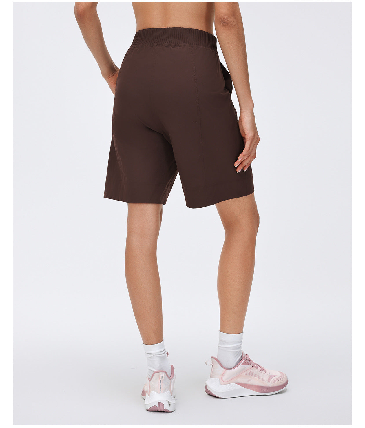 High Waist Casual Cropped Pants Women Lightweight Breathable Sports Running Shorts Loose Straight Fitness Summer