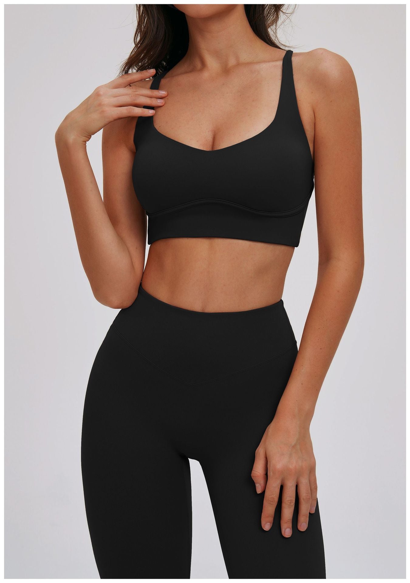 Halter Brushed Yoga Bra Cross Hollow Out Cutout out Beauty Back Tight Sports Underwear Outdoor Running Bra