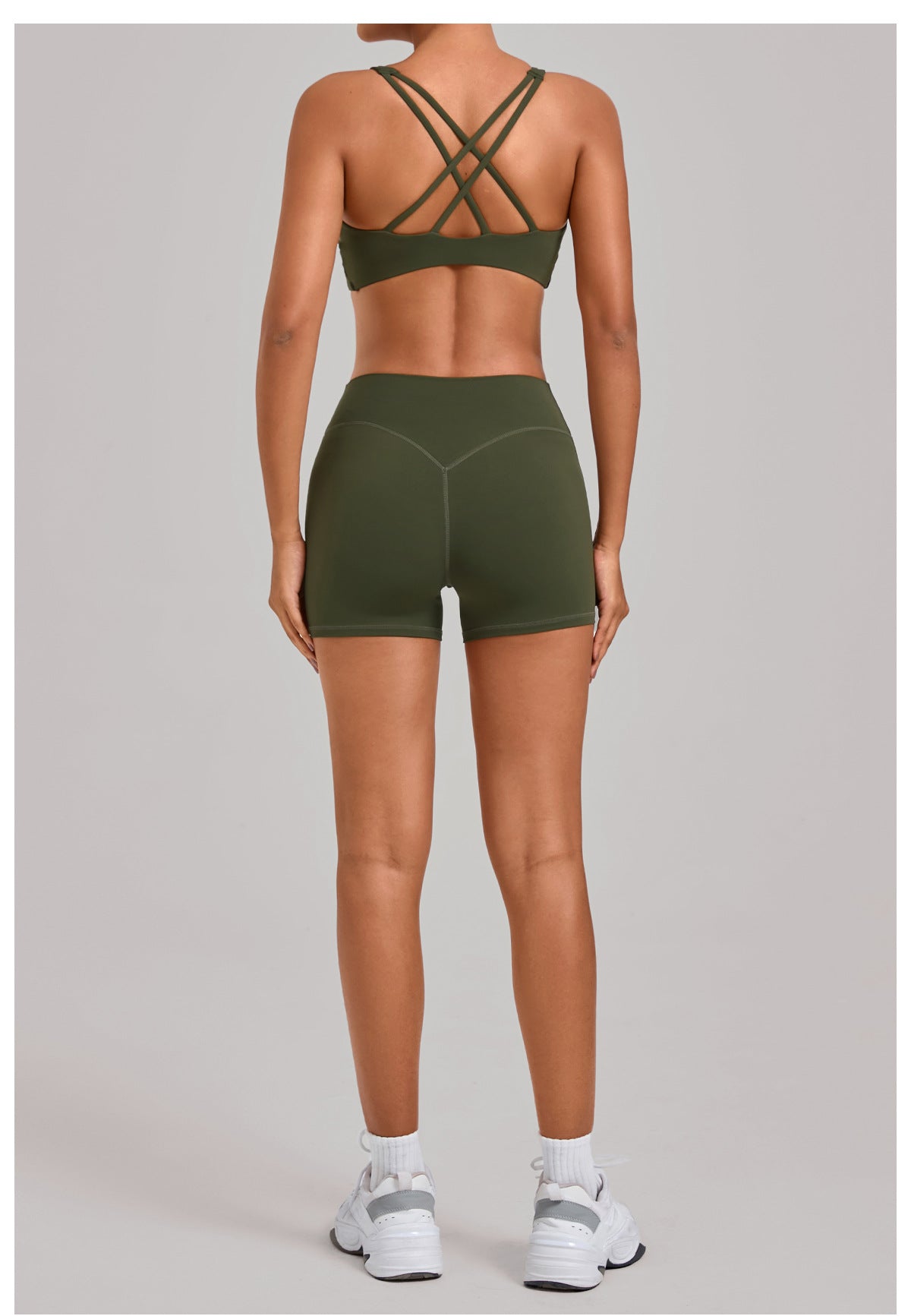 Cross Back Yoga Tight Quick-Drying Workout Clothes Detachable Chest Pad Sports Shorts Two Piece Sets Women