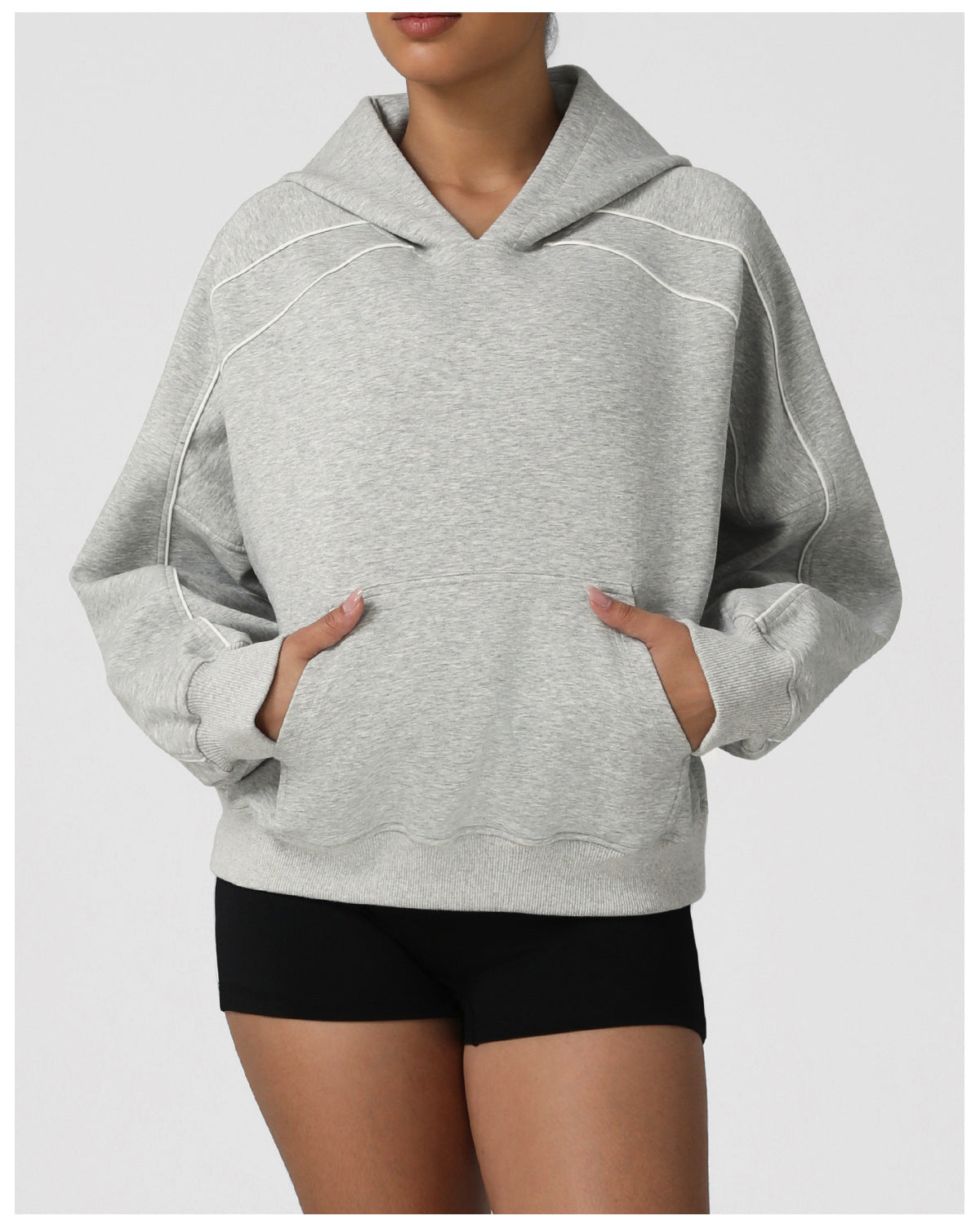 Autumn Winter Loose Thickened Casual Sports Sweater Outdoor Running Hooded Long Sleeve Dance Training Fitness Jacket