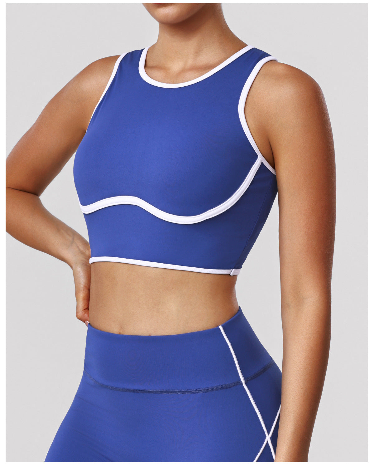 Sports Wireless Underwear Contrast Color Beauty Back Fitness Vest with Pad Shockproof Running Yoga Bra