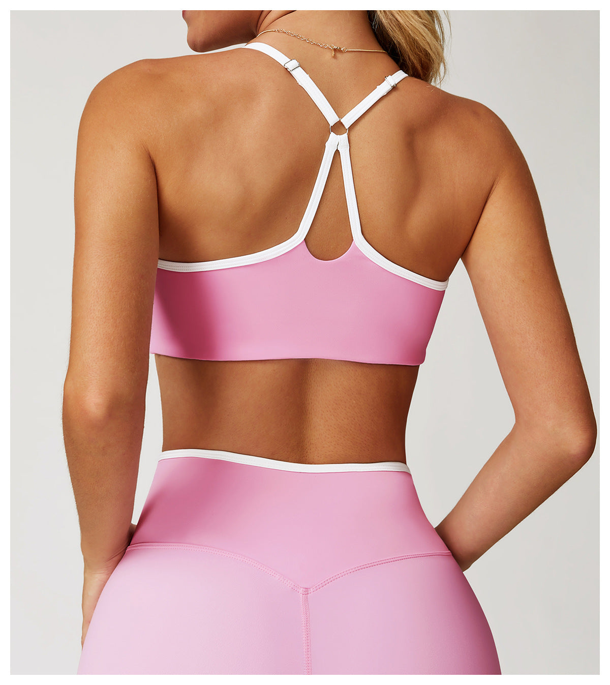 Sollinarry Nude Feel Yoga Bra Hollow Out Cutout out Beauty Back Contrast Color Quick Drying Bra Sports Running Workout Underwear