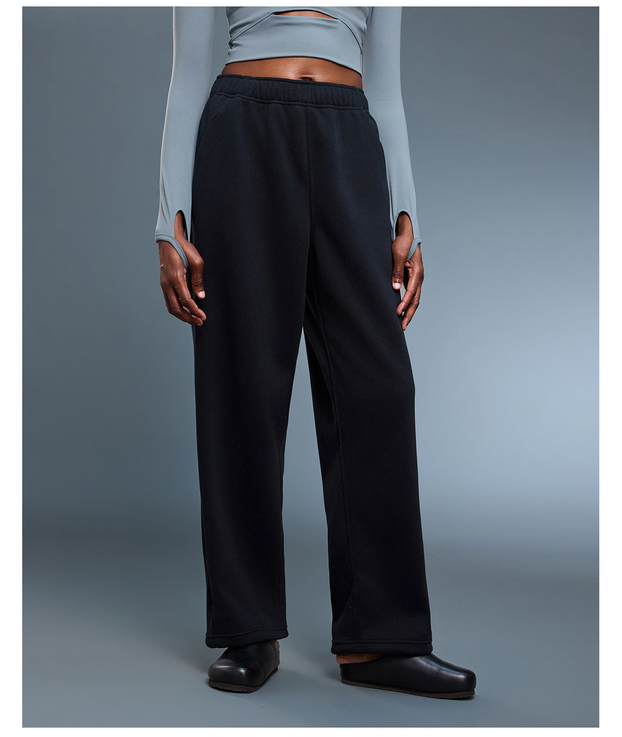 Casual Pants Autumn Winter Loose Straight Sports Trousers Women Warm Drawstring Ankle Tied Sweatpants