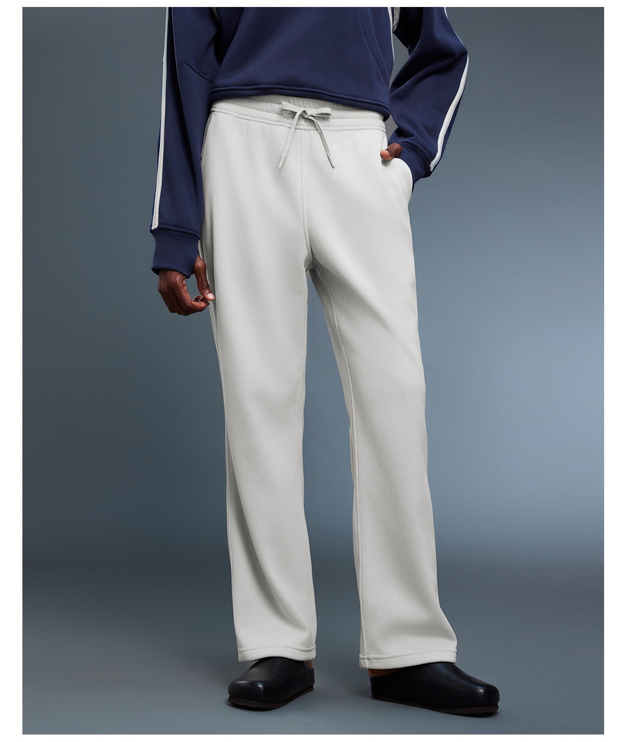 Loose Track Pants Women Autumn Winter Fleece Lined Warm Skin Friendly Straight Leg Pants Office All Matching Slimming Casual Pants