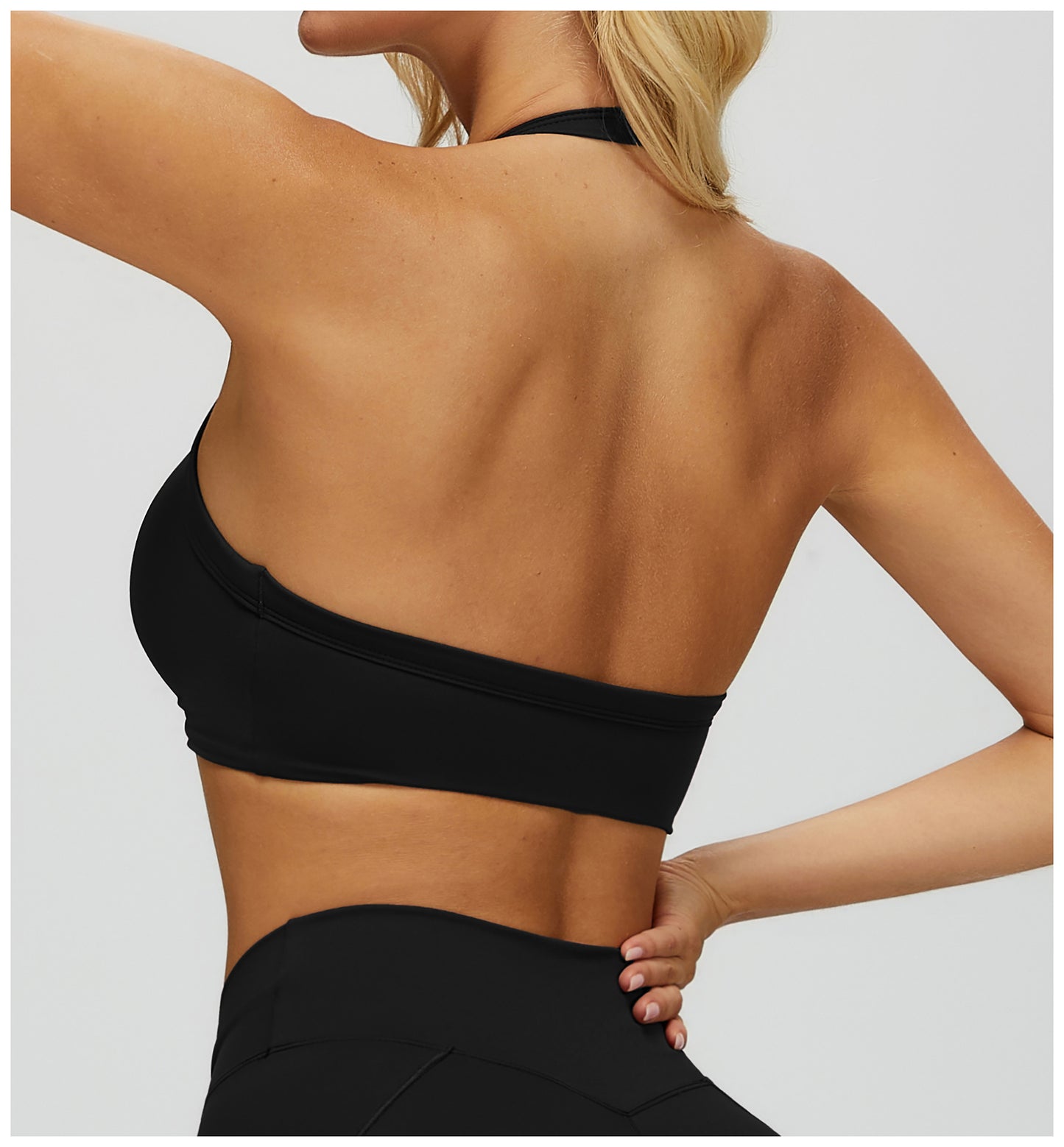 Nude Feel Halter Yoga Bra Generous Beauty Back Skinny Sports Bra Running Workout Underwear