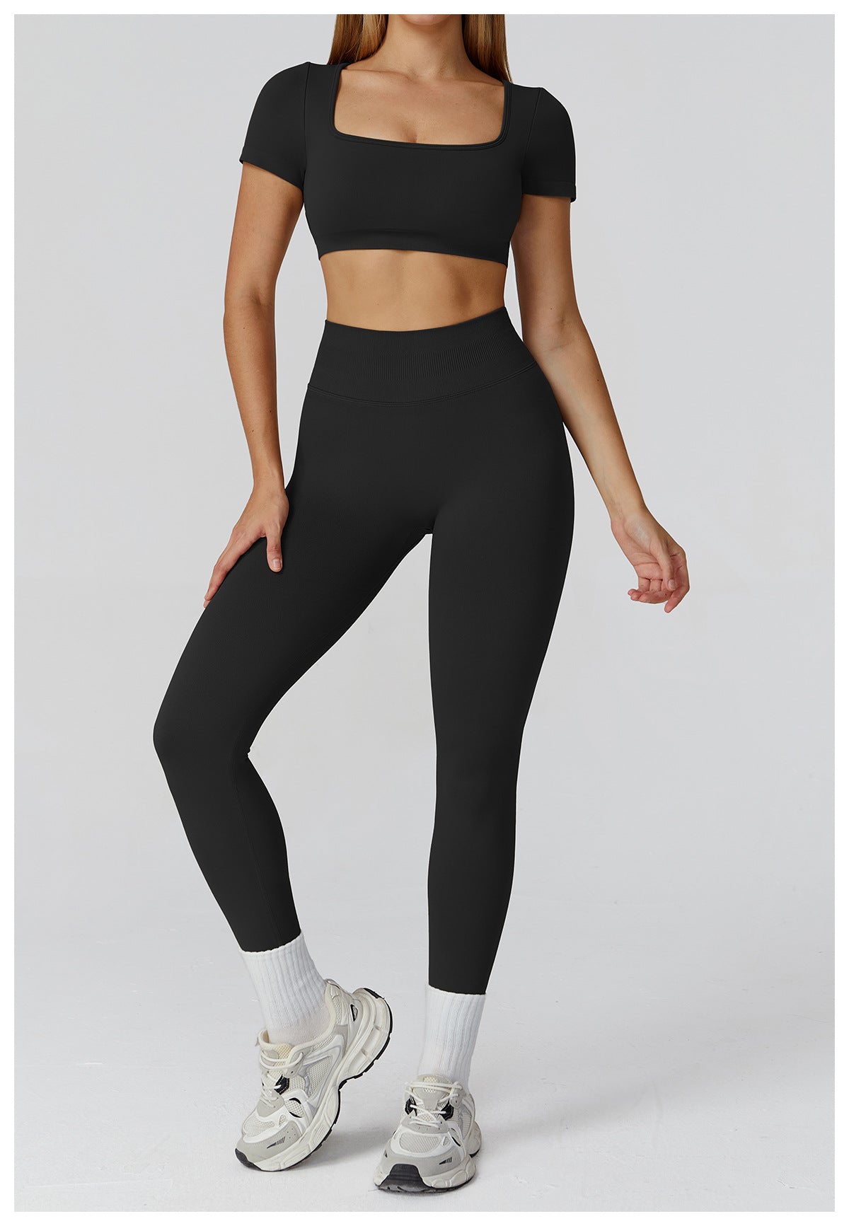 Autumn Winter Seamless Yoga Clothes for Women Hollow Out Cutout-out Beauty Back Slim Fit Yoga Short Sleeve Outdoor Running Top