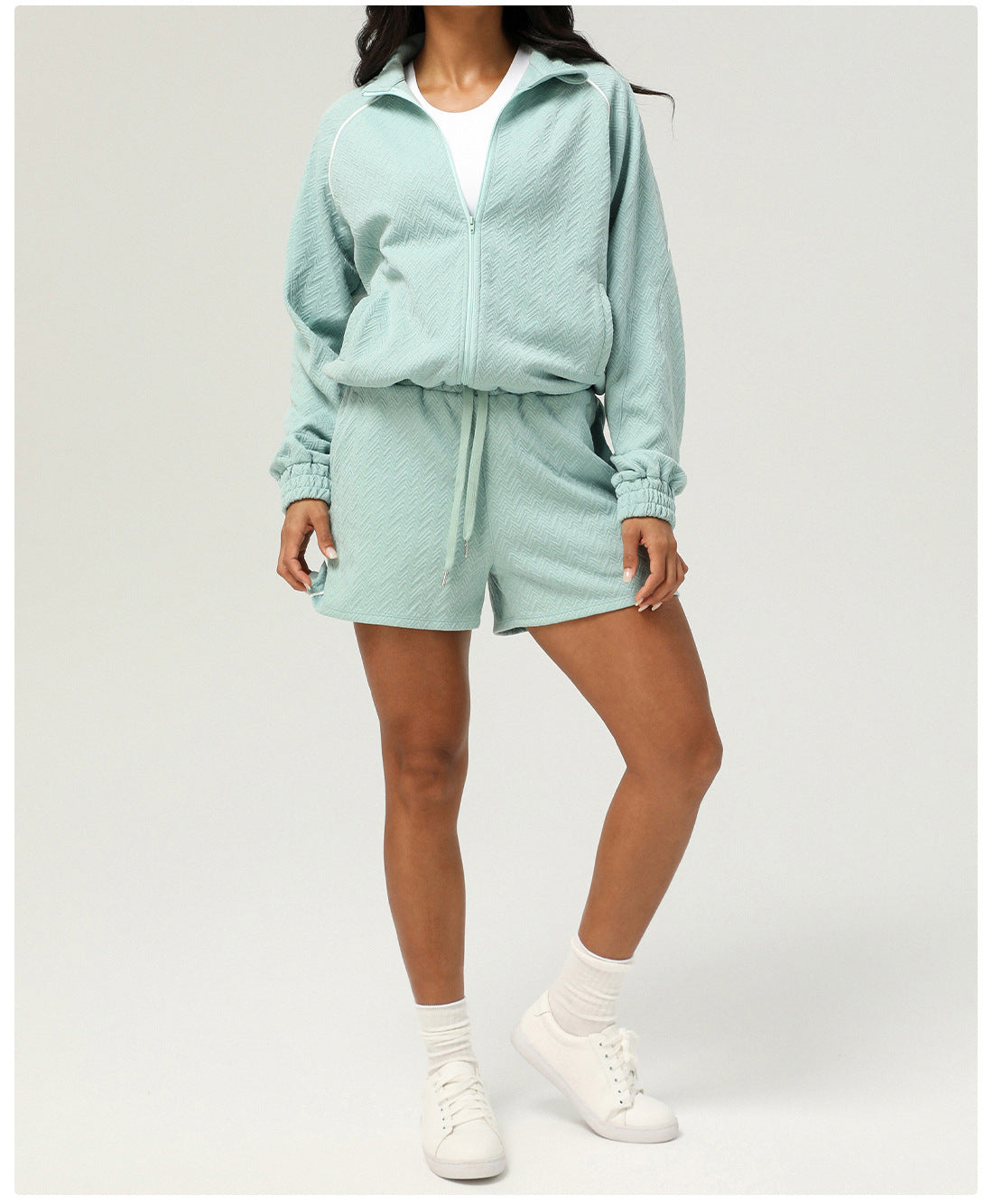 Autumn Winter Sports Casual Stand up Collar Jacket Women High Grade Cardigan Sweater Outdoor Workout Top Zipper Coat