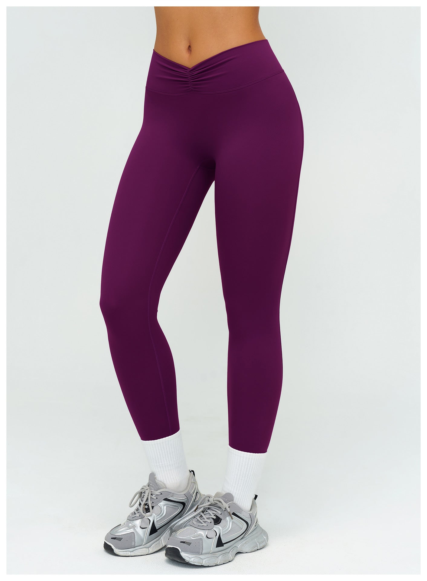 Yoga Trousers Brushed High Waist Pleated Tight Trousers Outdoor Sports Running Fitness Pants