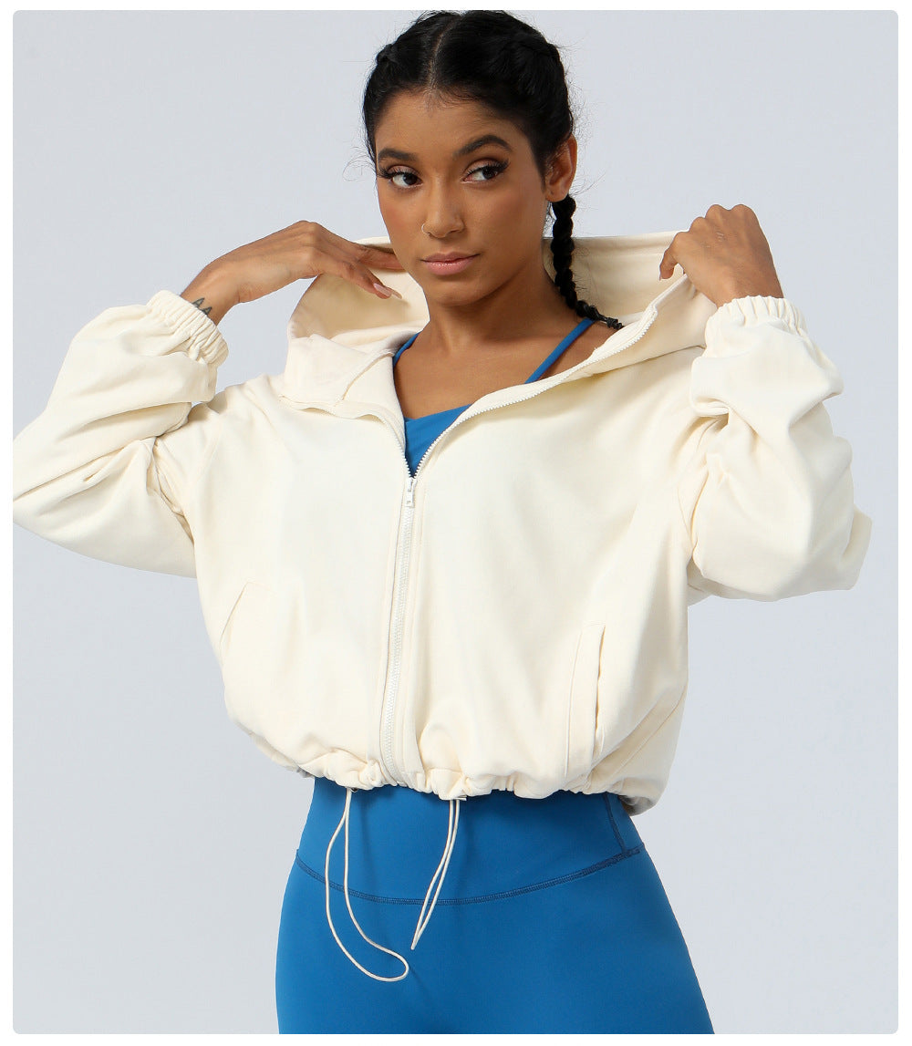 Loose Casual Sports Sweater Workout Top Outdoor Running Cycling Training Zipper Coat Sweatshirt Women