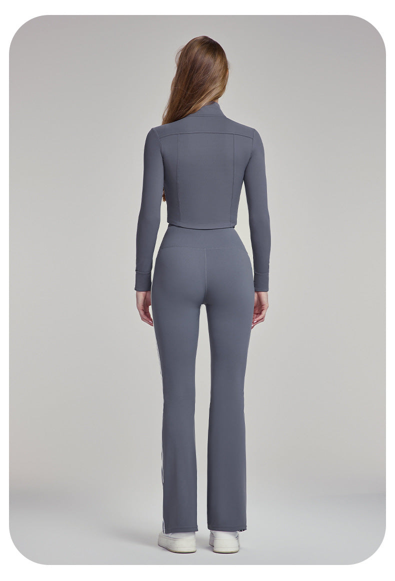 Arrival Yoga Clothes Women Two Piece Casual All Match Outdoor Running Fitness Clothes Stand Collar Sports Sets