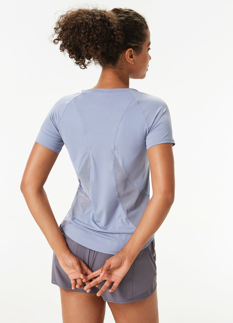 Yoga Clothing Top Nude Feel Sports Top Women Beauty Back Loose Fitness Top Running T shirt