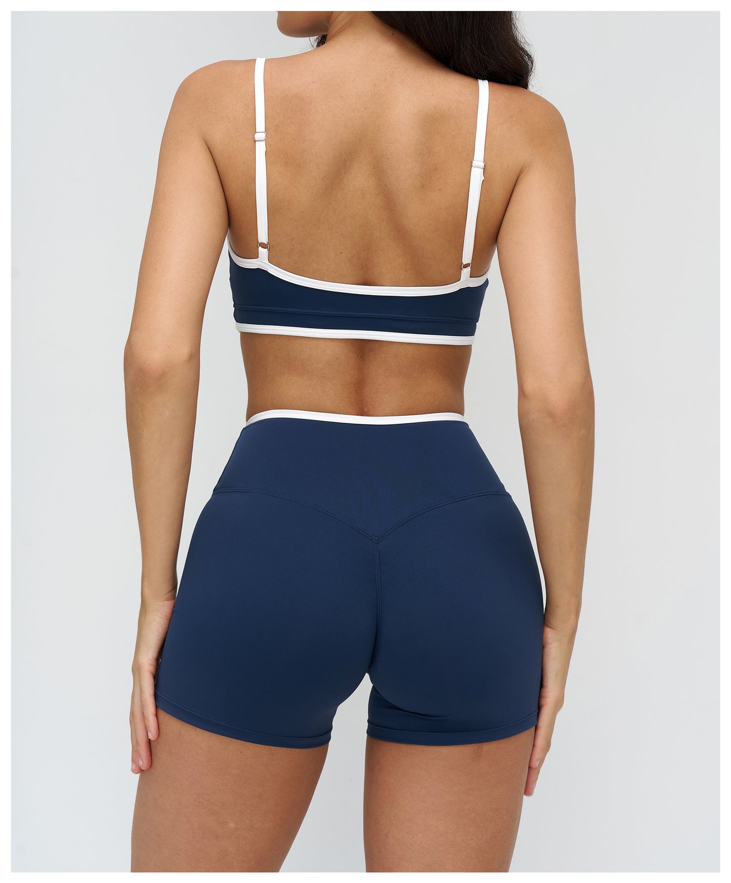 Nude Feel Sports Underwear Double Shoulder Strap Contrast Color Yoga Bra Running Fitness Sports Bra Women