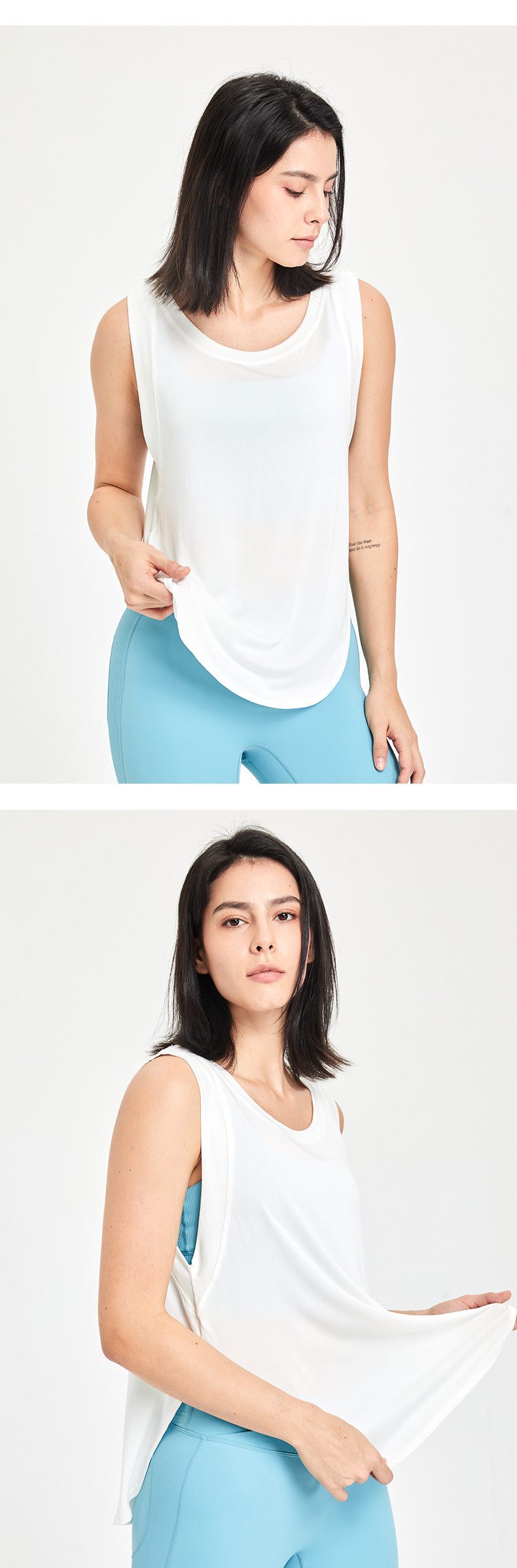 Workout Clothes Women Short Sleeveless T-shirt Running Training Yoga Jacket Loose Sports Vest Summer Blouse
