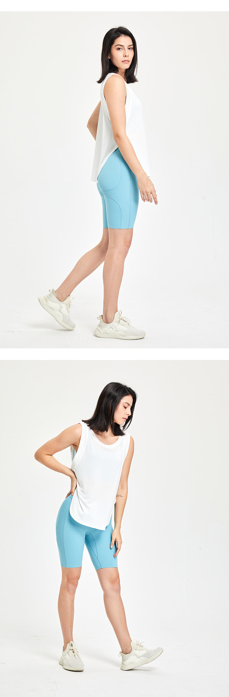 Workout Clothes Women Short Sleeveless T-shirt Running Training Yoga Jacket Loose Sports Vest Summer Blouse