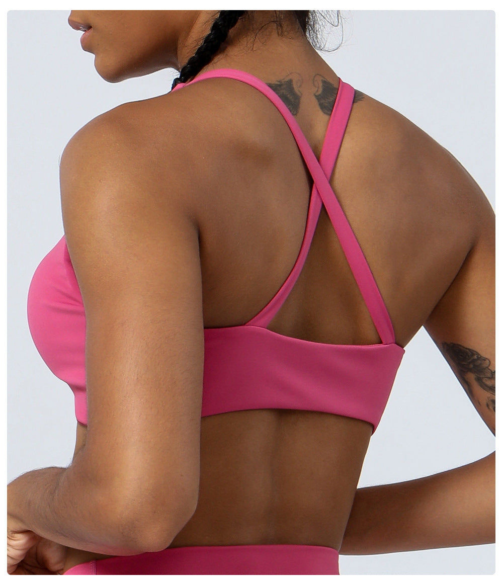 Nude Feel Yoga Clothes Women Tight Quick Drying Sports Yoga Bra Outdoor Running Beauty Back Workout Underwear