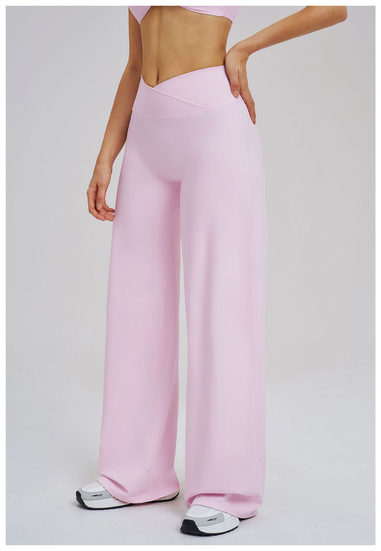 Brushed Casual Wide Leg Pants Cross Waist Brushed Loose Pants Outdoor Running Sports Wide Leg Pants