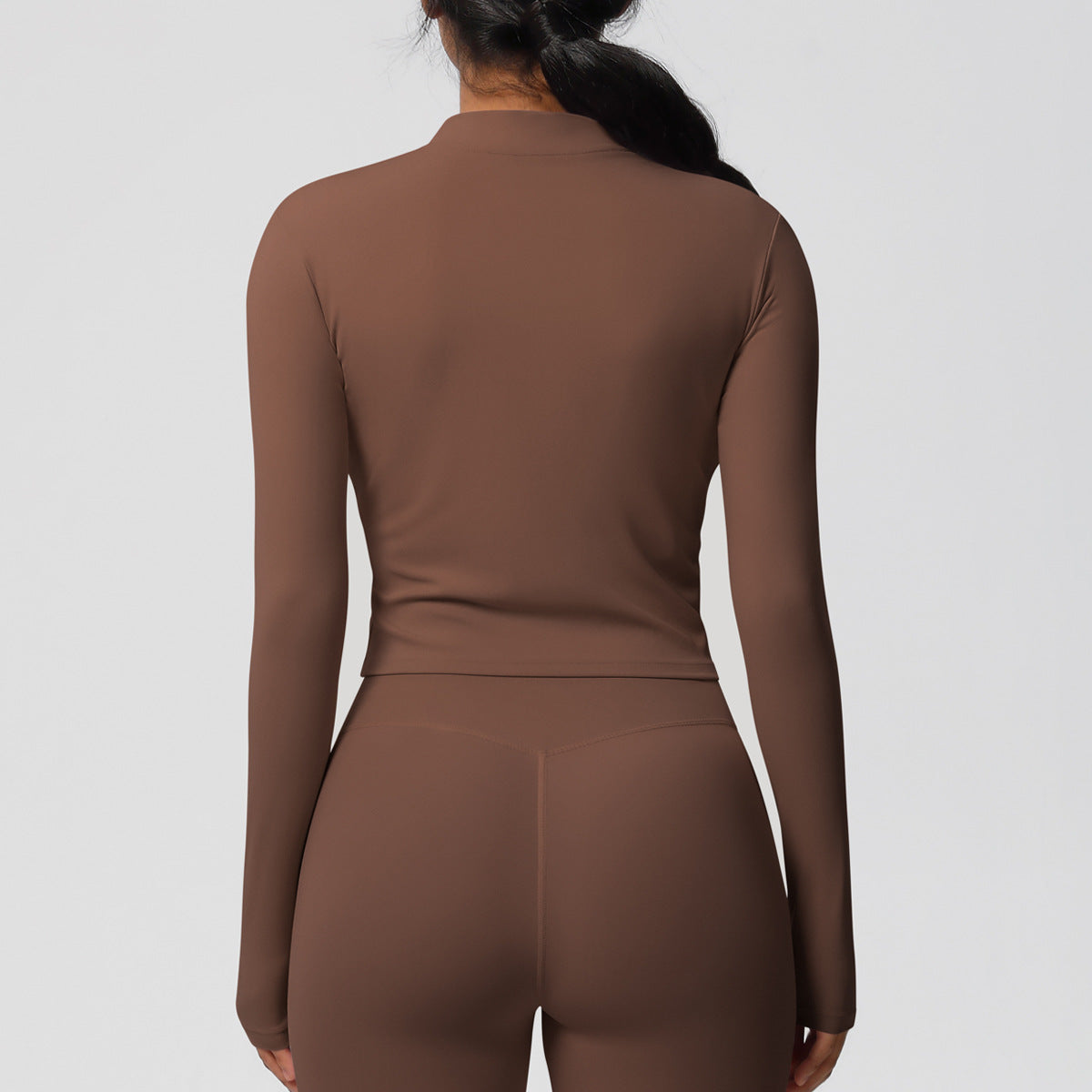 Nude Feel Sports Jacket Women Tight Training Workout Clothes Stand Collar Zipper Cardigan Nude Feel Yoga Clothes