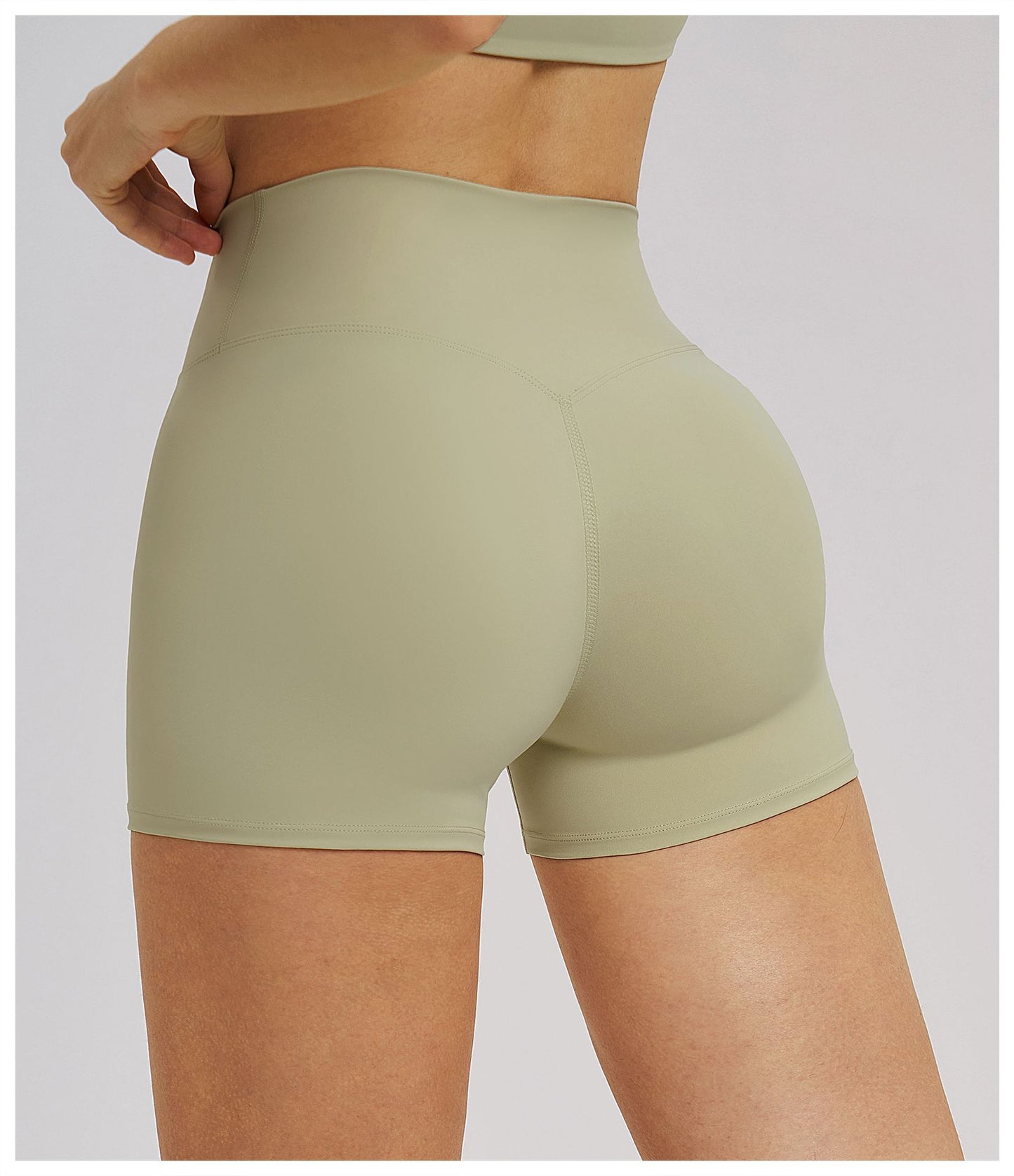 Cross Waist Yoga Shorts Tight Brushed Workout Shorts Outdoor Cycling Running Shorts