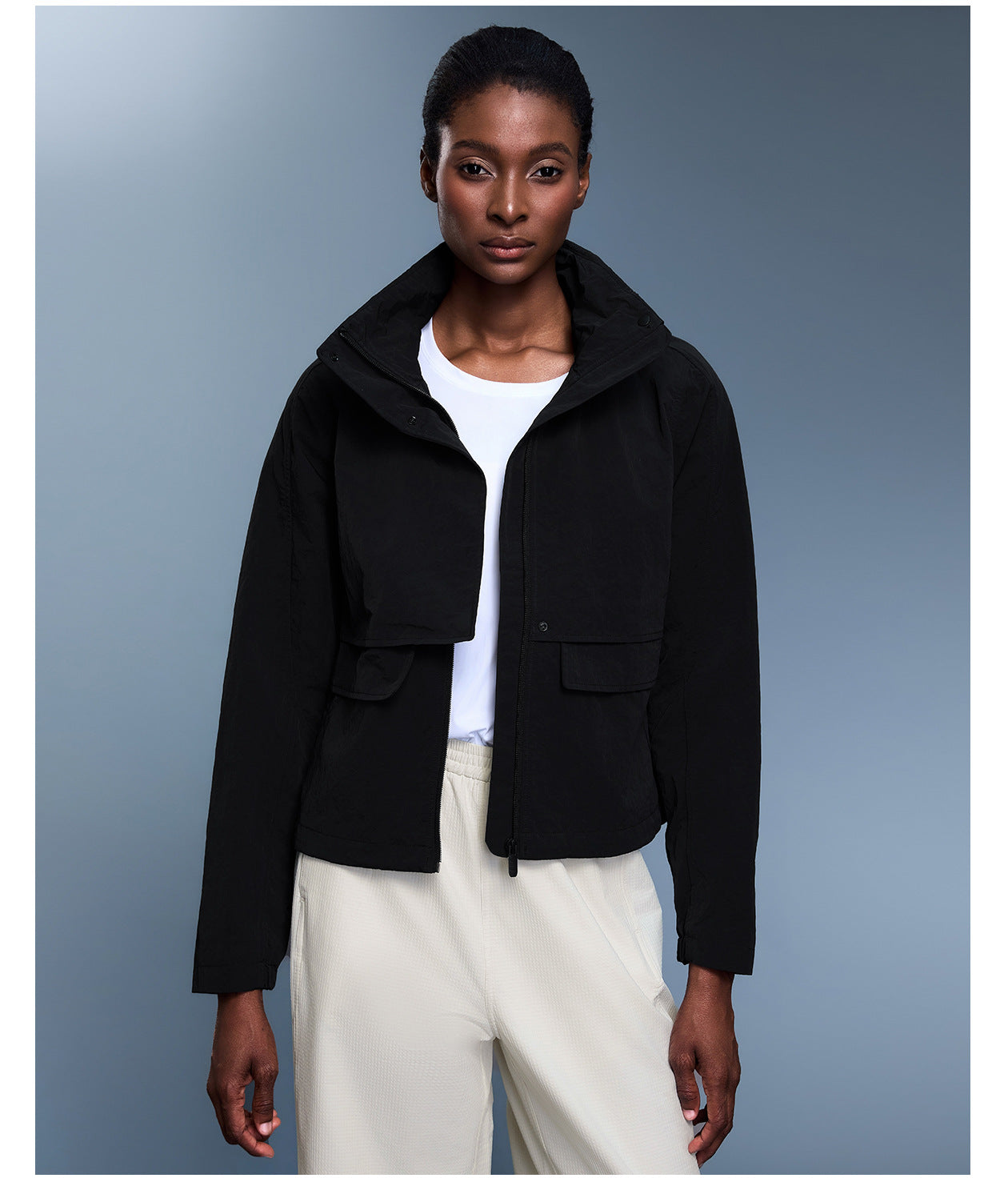 Outdoor Waterproof Hard Wearing Sports Windbreaker Women Storage Hooded Loose Casual Jacket Jacket Autumn