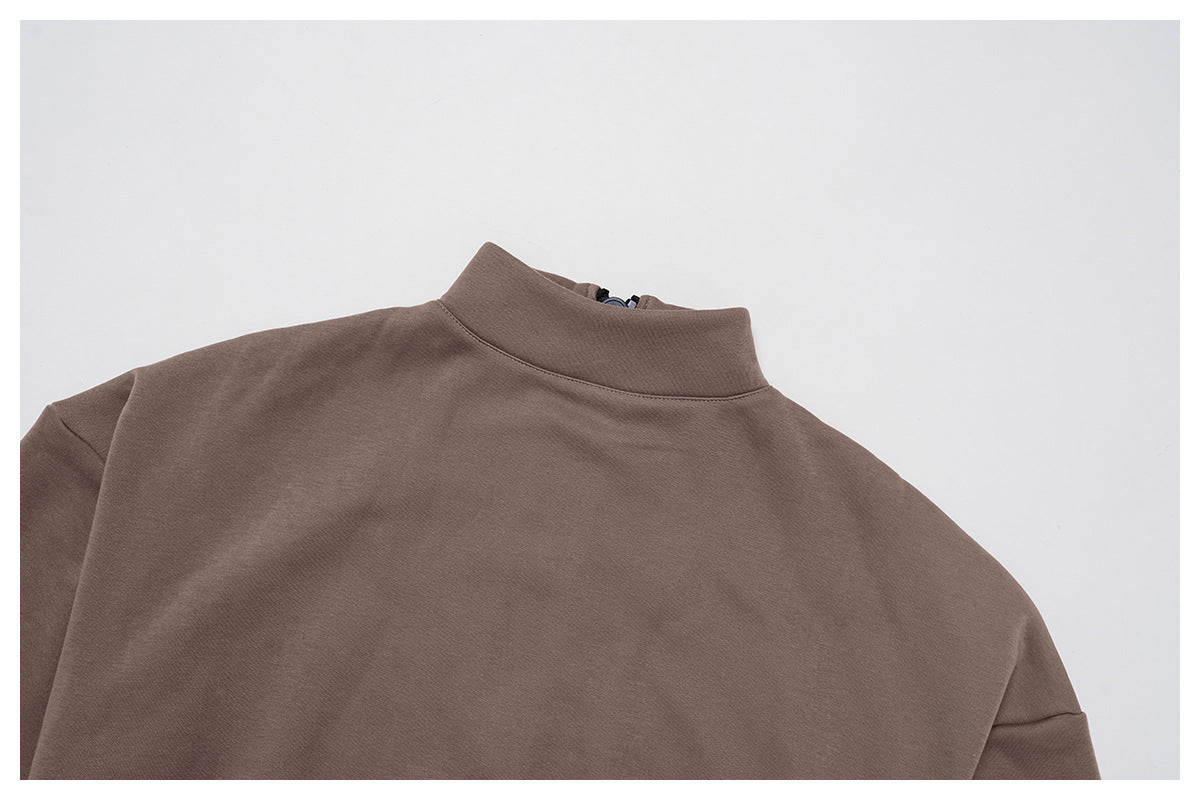 Autumn Winter Sports Sweater Stand Collar Loose Windproof Sweater Warm All Matching Outdoor Casual Sports Top