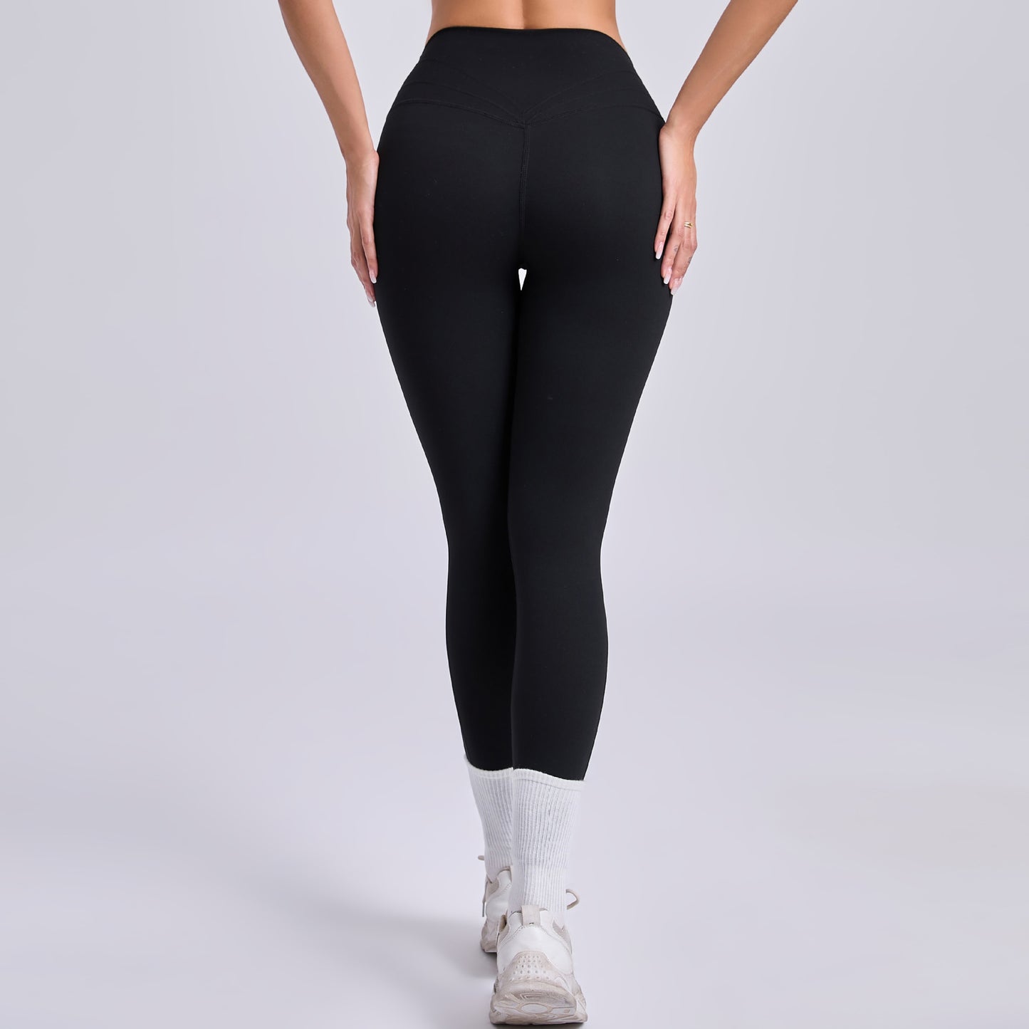 Outdoor Running Fitness Pants Hip Raise Yoga Pants Patchwork Knitting Tight High Waist Breathable Sports Yoga Pants