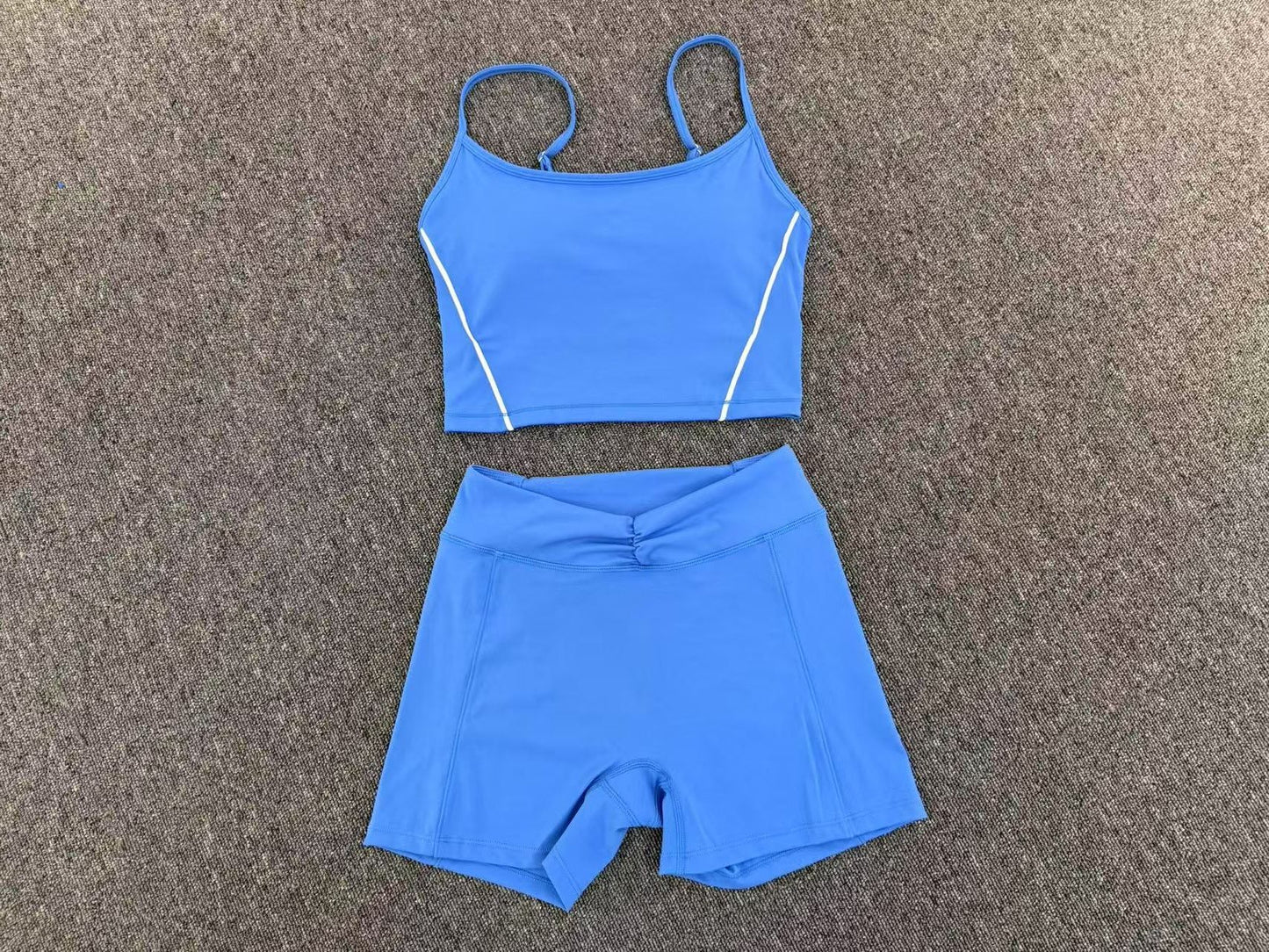 Nude Feel Tight Back Yoga Belly Contracting Hip Lifting Outdoor Running Sports Set