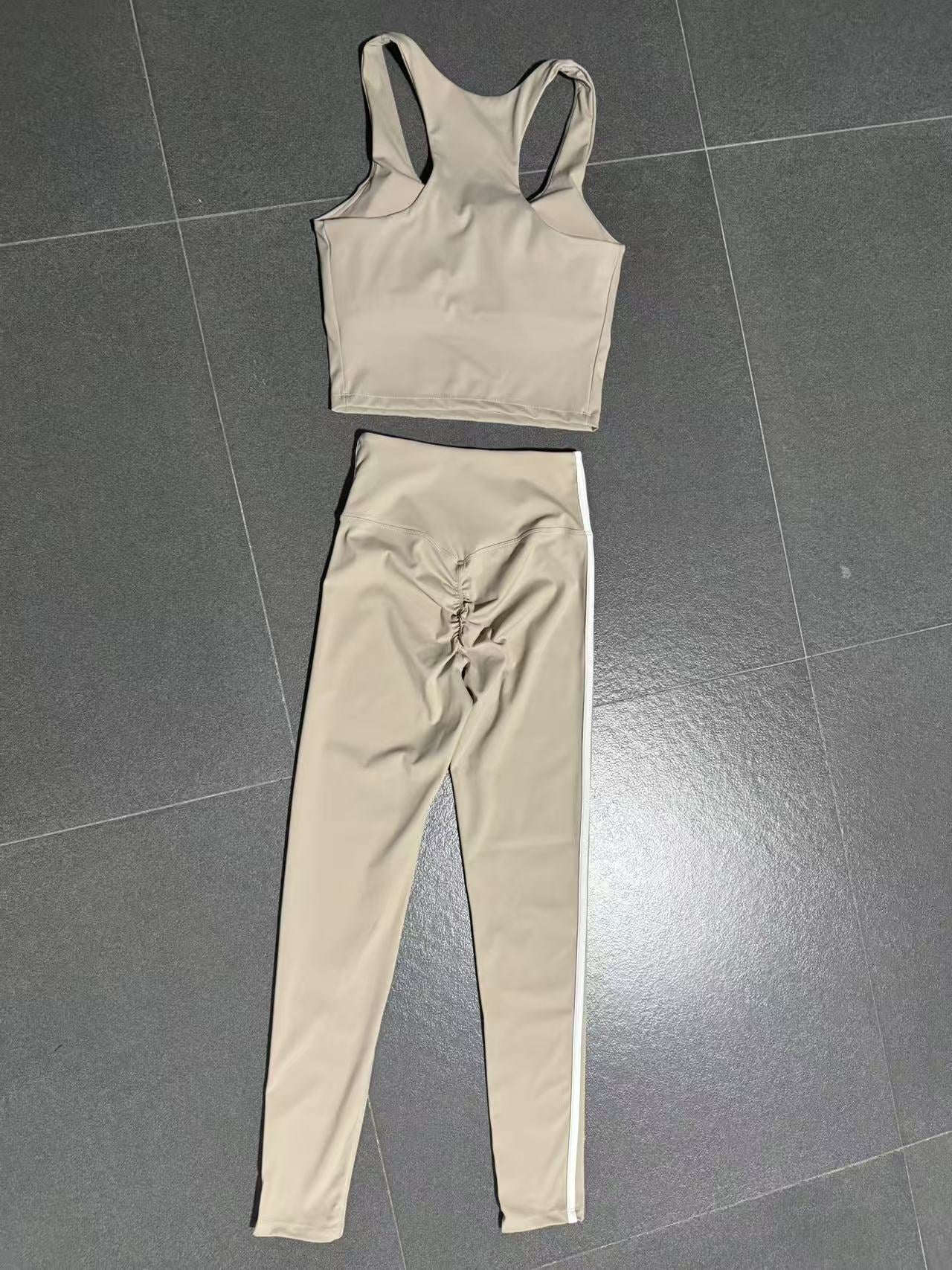 Nude Feel Yoga Suit High Waist Tight Yoga Clothes Women Quick Drying Running Outdoors Sports Fitness Clothes Two Piece Set