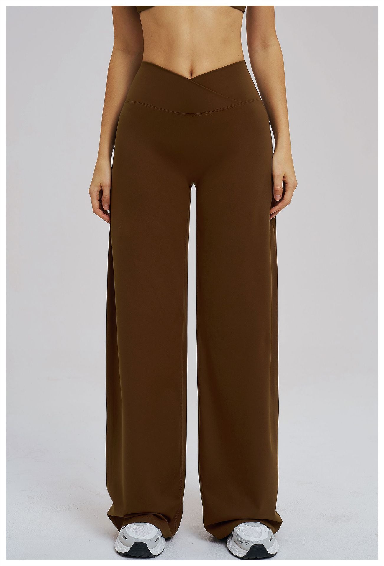 Brushed Casual Wide Leg Pants Cross Waist Brushed Loose Pants Outdoor Running Sports Wide Leg Pants