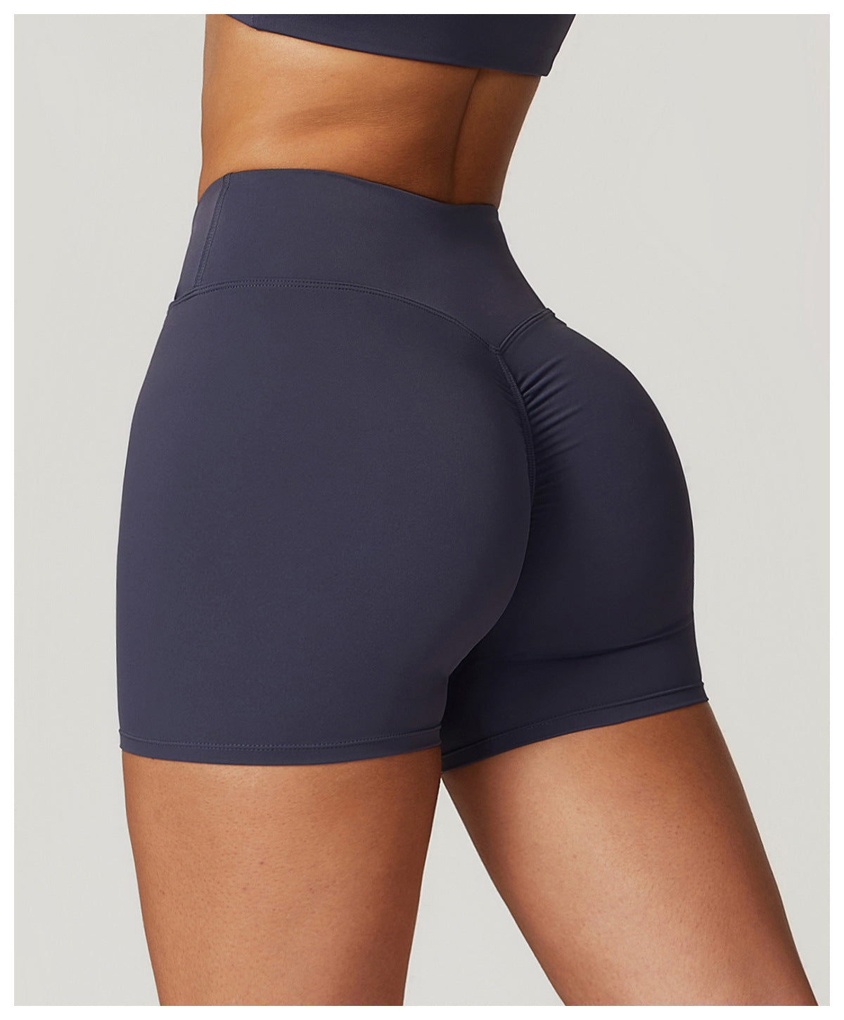 Sollinarry Sustainable Recycled Nude Feel Tight Yoga Shorts Outer Wear Running Workout Pants Cross High Waist Workout Shorts Women