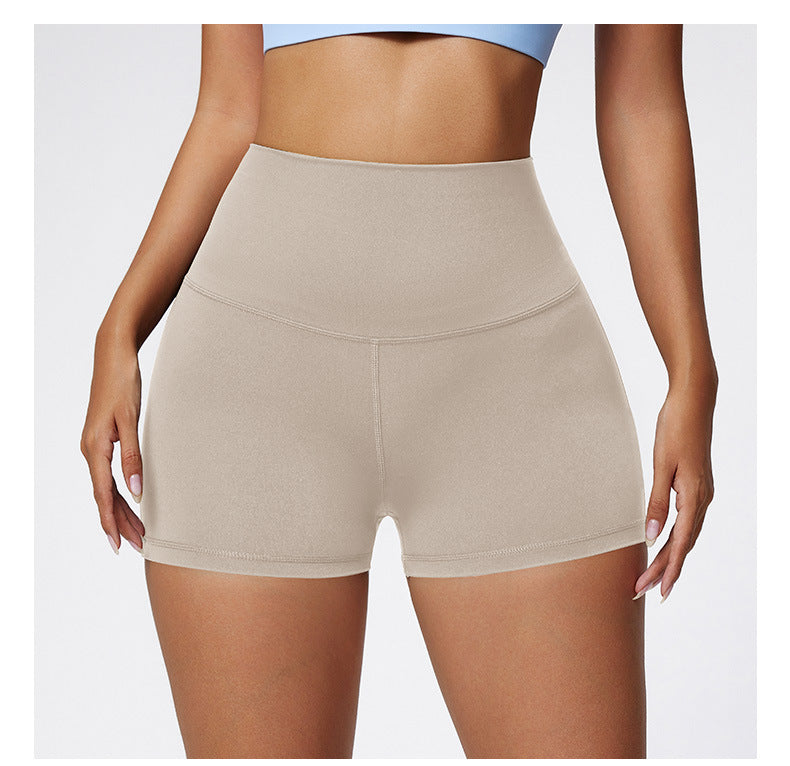 Summer Nude Feel Yoga Shorts High Waist Hip Lift Back Waist Cross Cycling Fitness Exercise Short Shorts