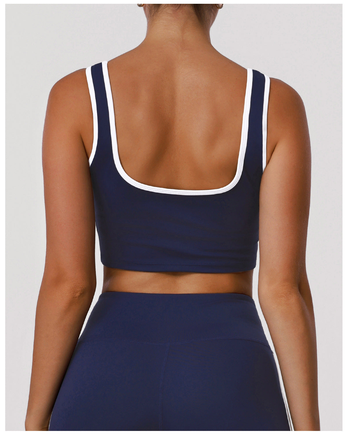 Color Contrast Yoga Bra Outer Wear Running Fitness Shockproof Push up Hollow Out Cutout Breathable Beauty Back Exercise Bra